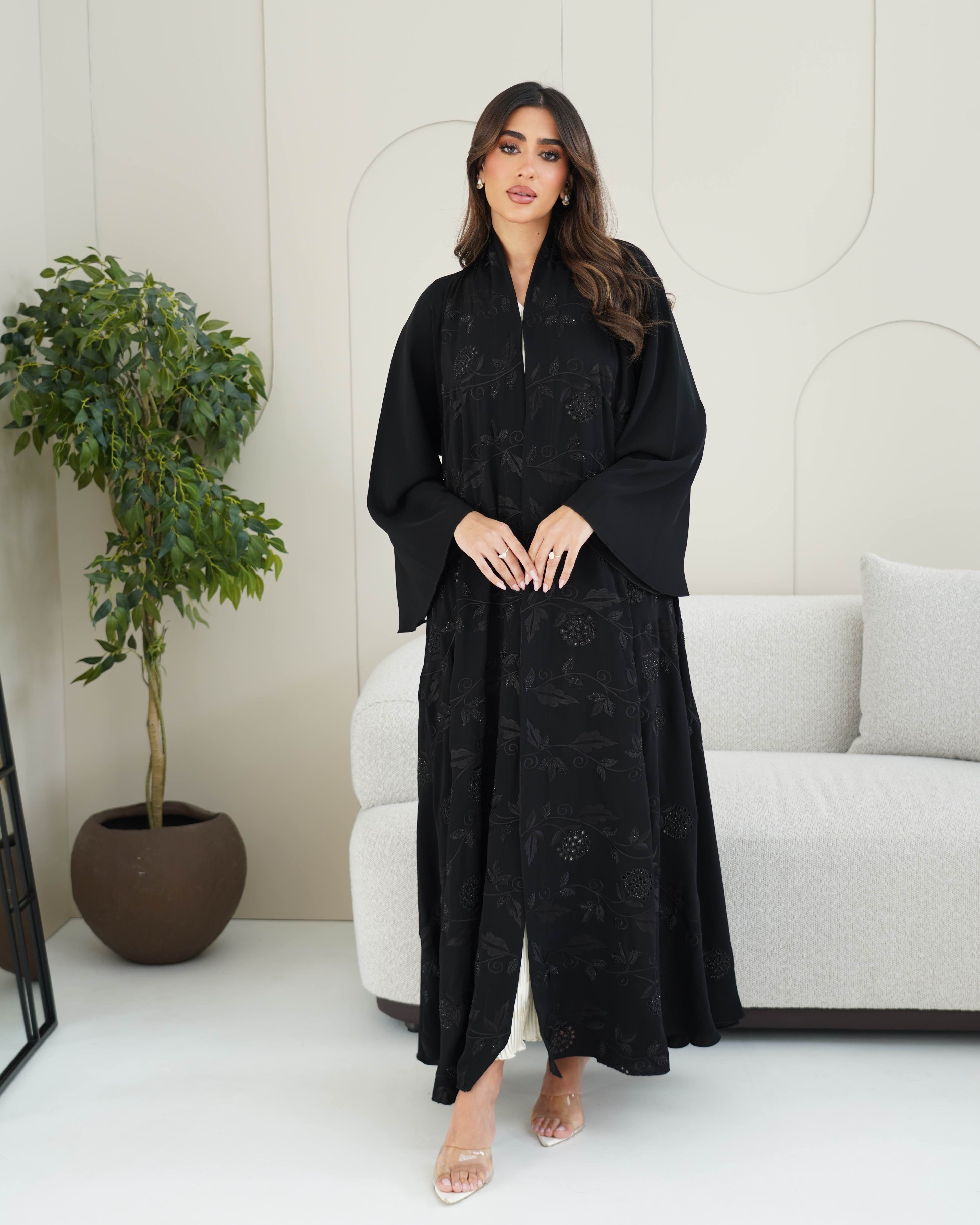 R238 Queen Black Abaya for Eid Collection