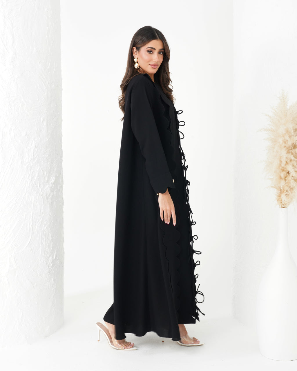 R174 Black Exclusive Designer  Abaya Set