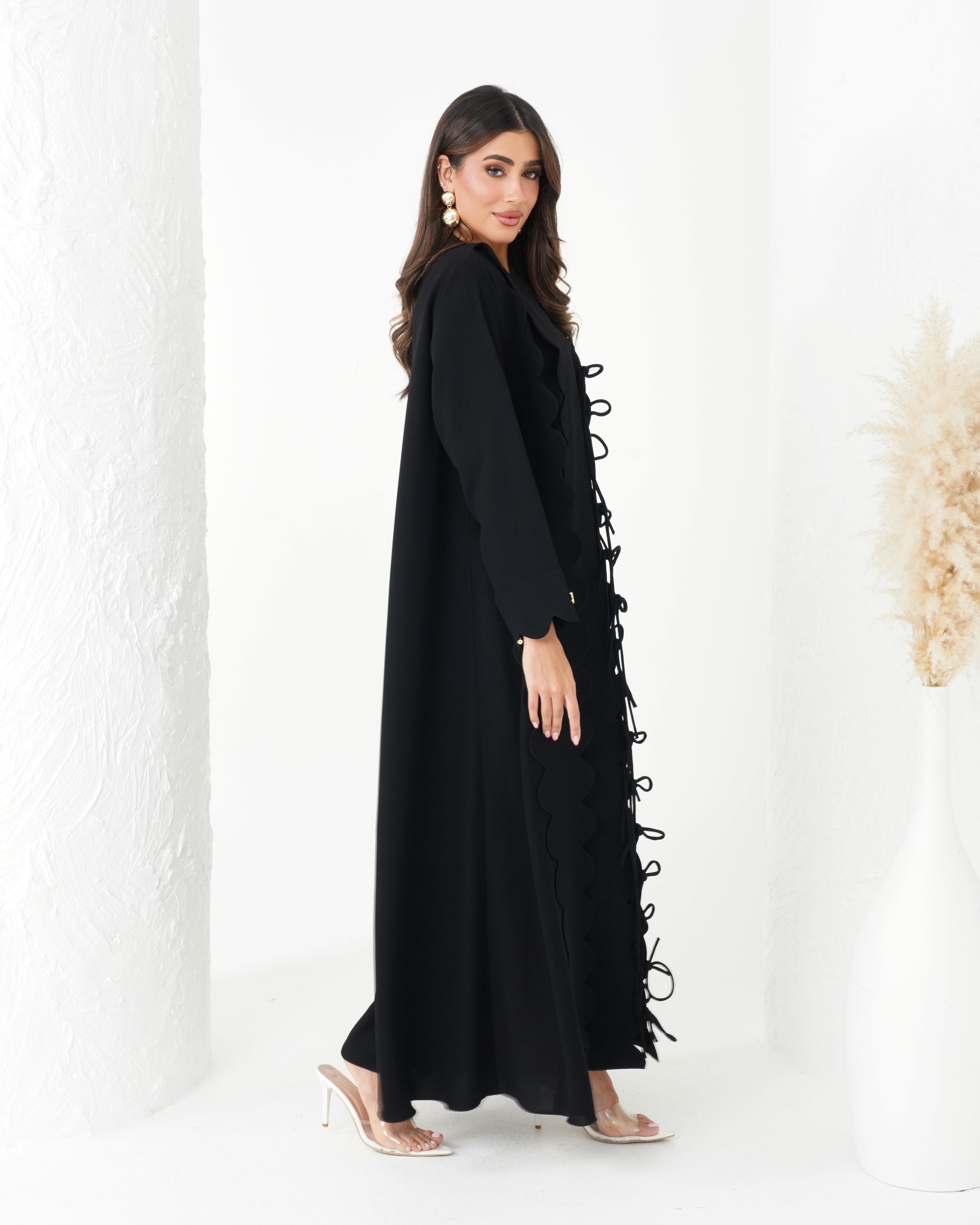 R174 Black Exclusive Designer  Abaya Set