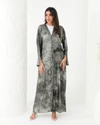 R191 Classic  Grey Summer Abaya Set