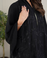 R238 Queen Black Abaya for Summer Collection