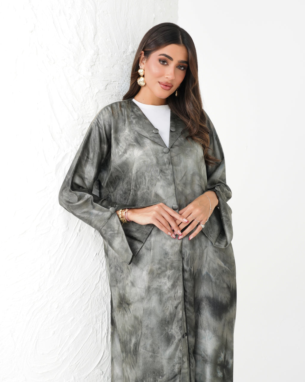 R191 Classic  Grey Summer Abaya Set