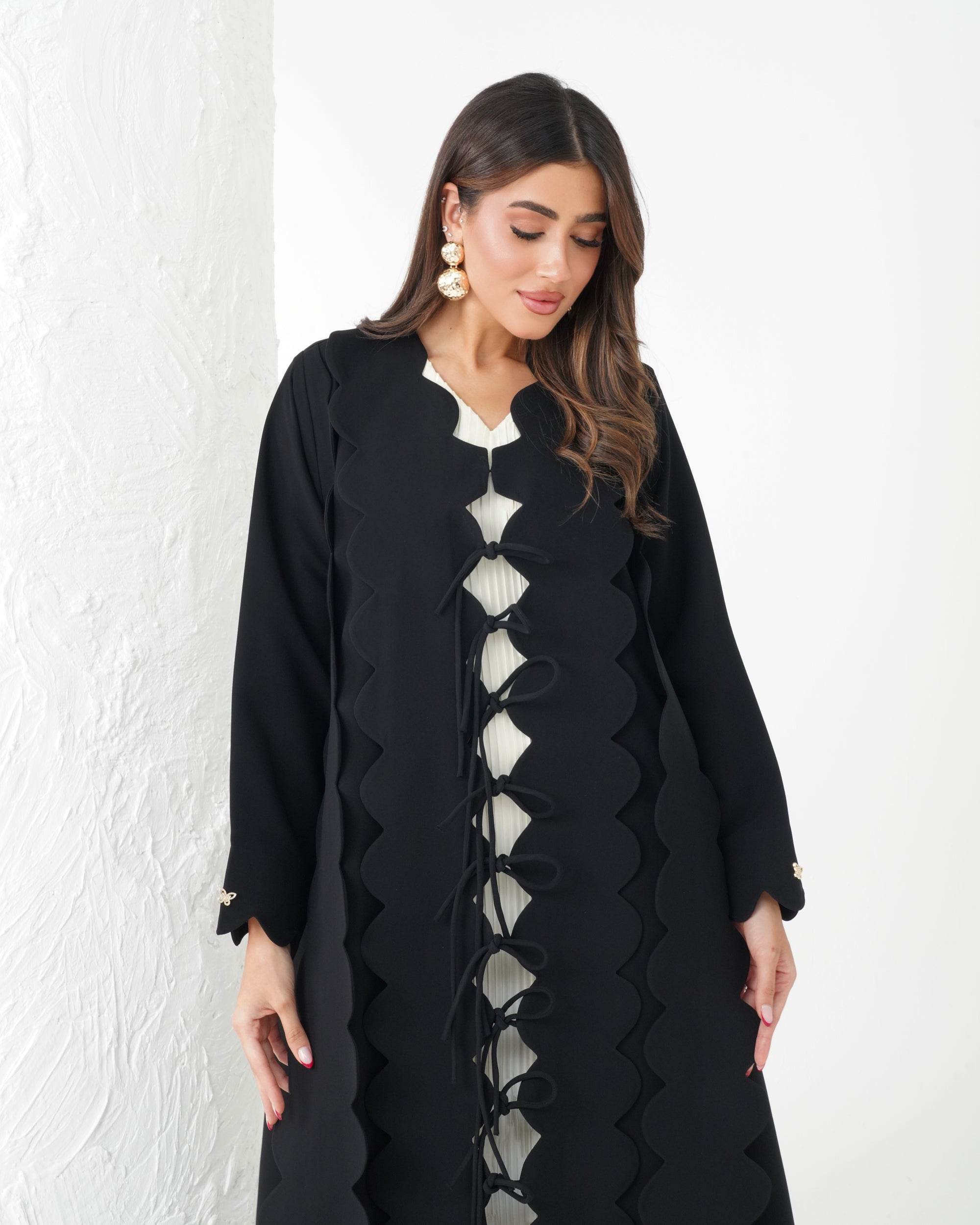 R174 Black Exclusive Designer  Abaya Set
