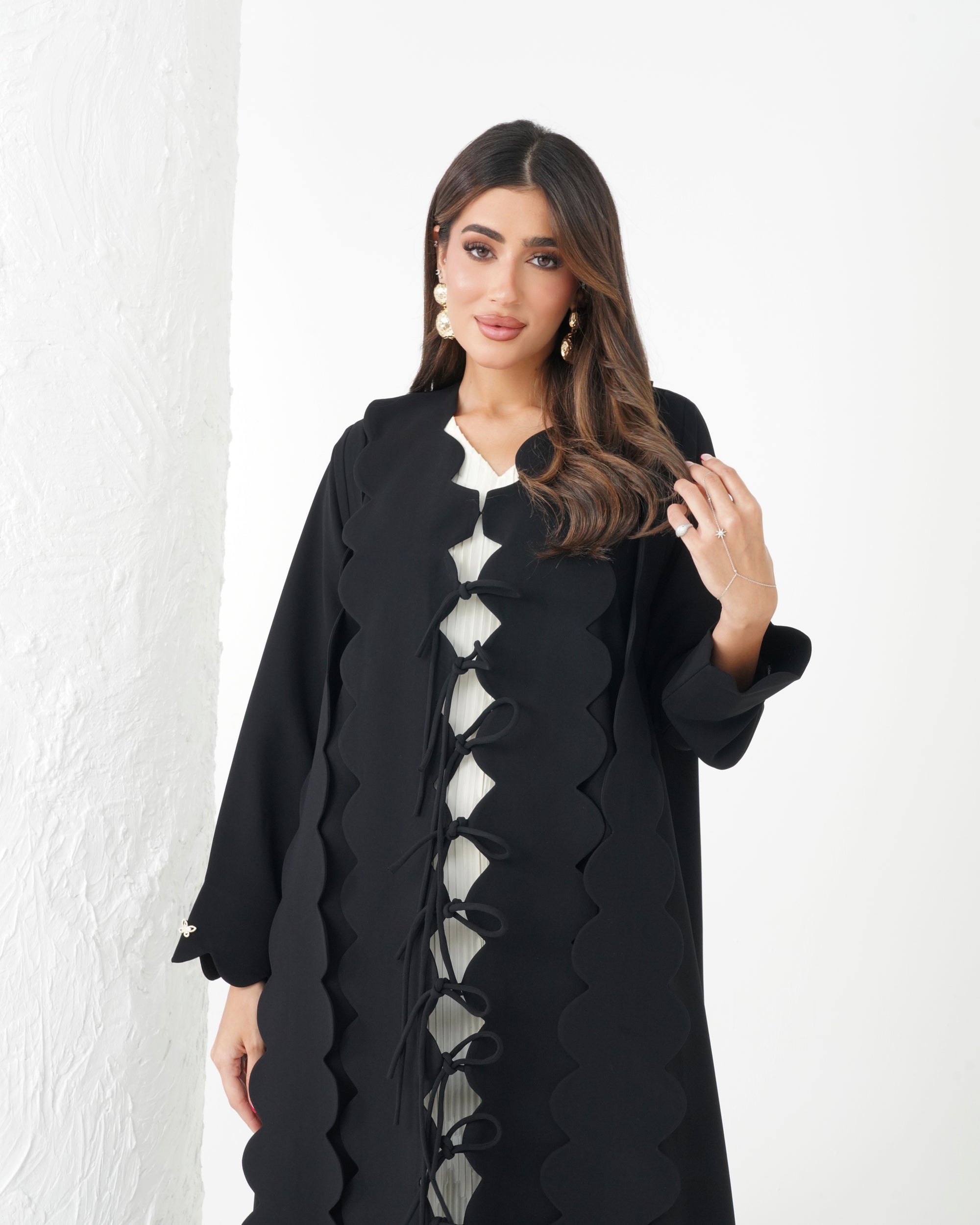 R174 Black Exclusive Designer  Abaya Set