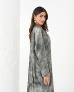 R191 Classic  Grey Summer Abaya Set