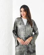 R191 Classic  Grey Summer Abaya Set