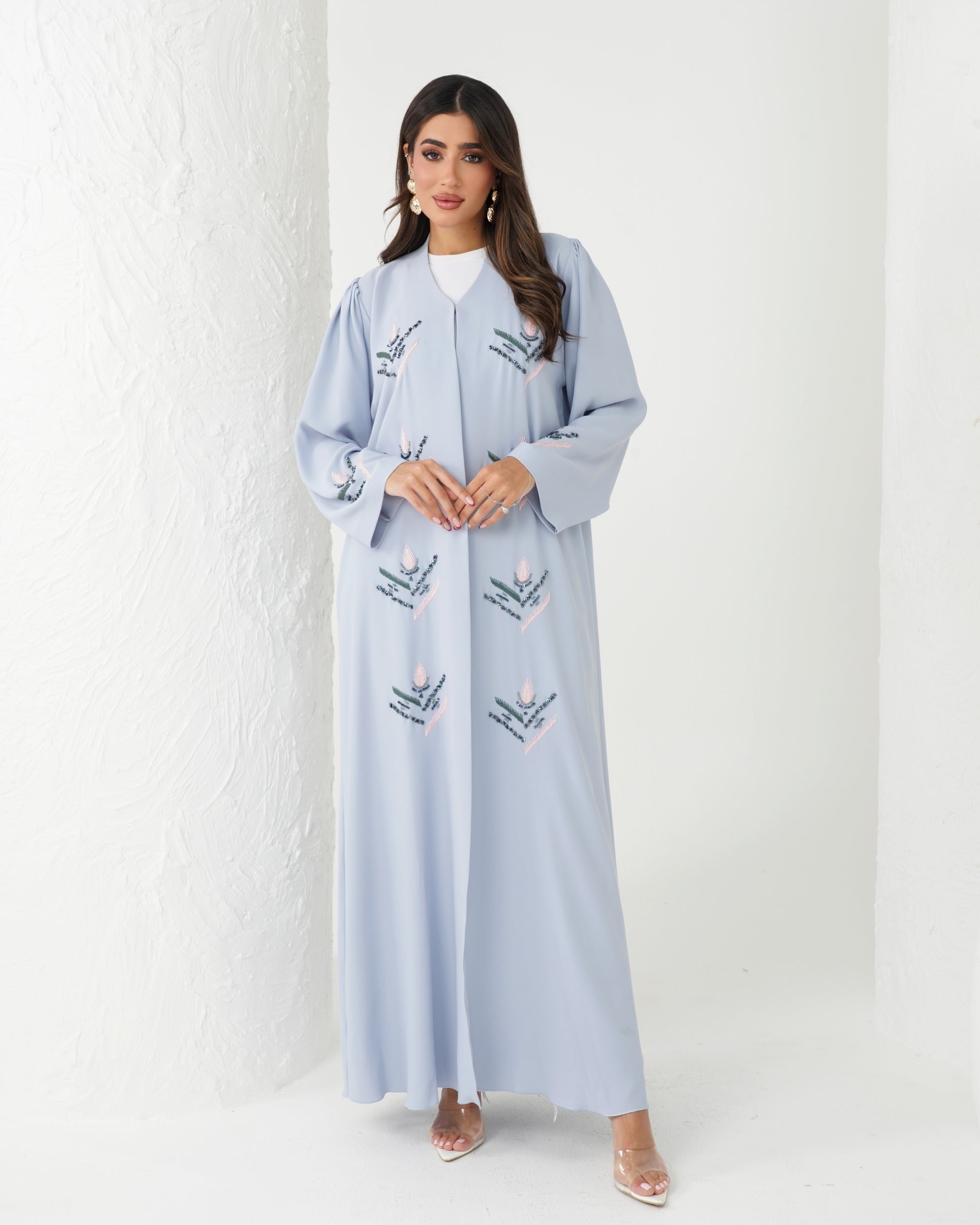 R177  Travel wear Sky blue  Abaya Set