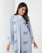 R177  Travel wear Sky blue  Abaya Set