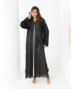 R185 Black elegant  Abaya Set