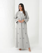 R182 Travel wear Grey  Abaya Set