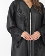R185 Black elegant  Abaya Set