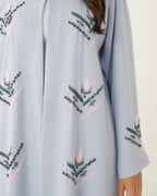 R177  Travel wear Sky blue  Abaya Set