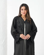 R185 Black elegant  Abaya Set