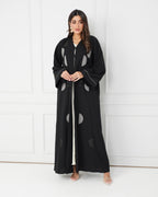 R188 Black elegant  Abaya Set