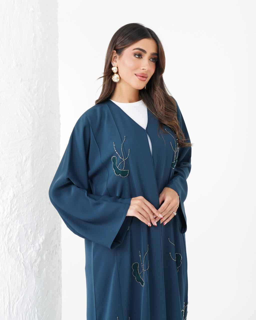 R181 Blue Classic   Abaya Set