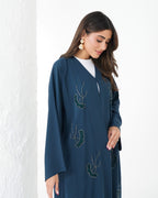R181 Blue Classic   Abaya Set
