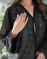 R242 Black Elegant summer Abaya Collection