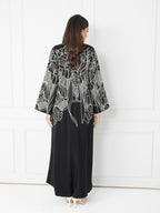 R189 Black Elegant  Summer collection Abaya Set