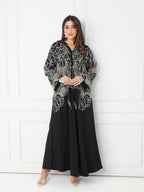 R189 Black Elegant  Summer collection Abaya Set
