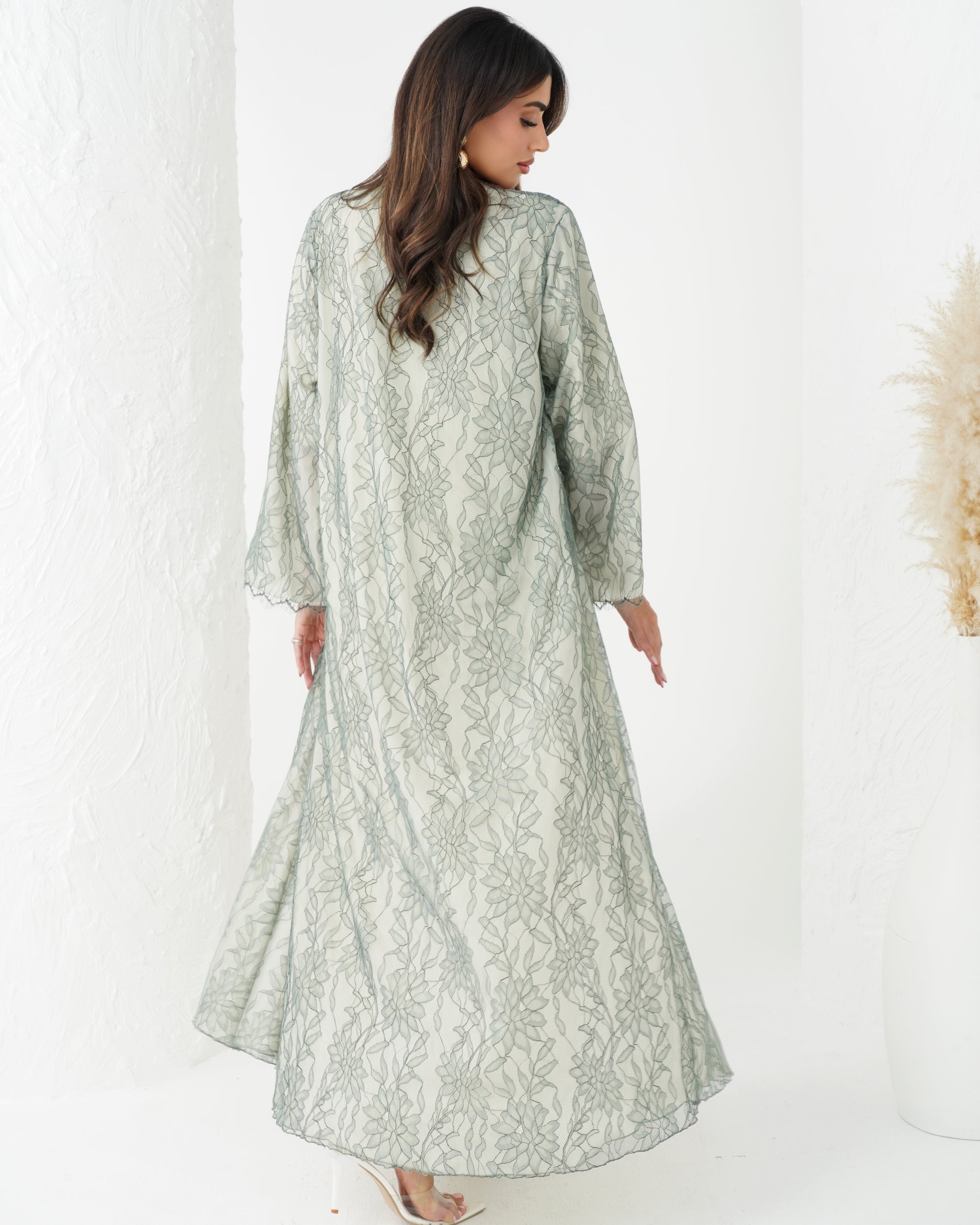 R168 Dantel Summer wear Abaya Set