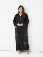 R192 Black elegant  Abaya Set
