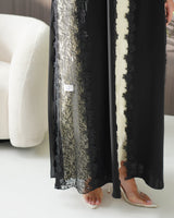 R243 Cutting Model Black Abaya for Eid Collection