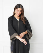 R192 Black elegant  Abaya Set