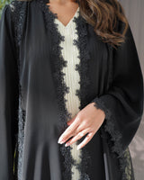 R243 Cutting Model Black Abaya for Eid Collection