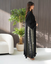 R243 Cutting Model Black Abaya for Eid Collection