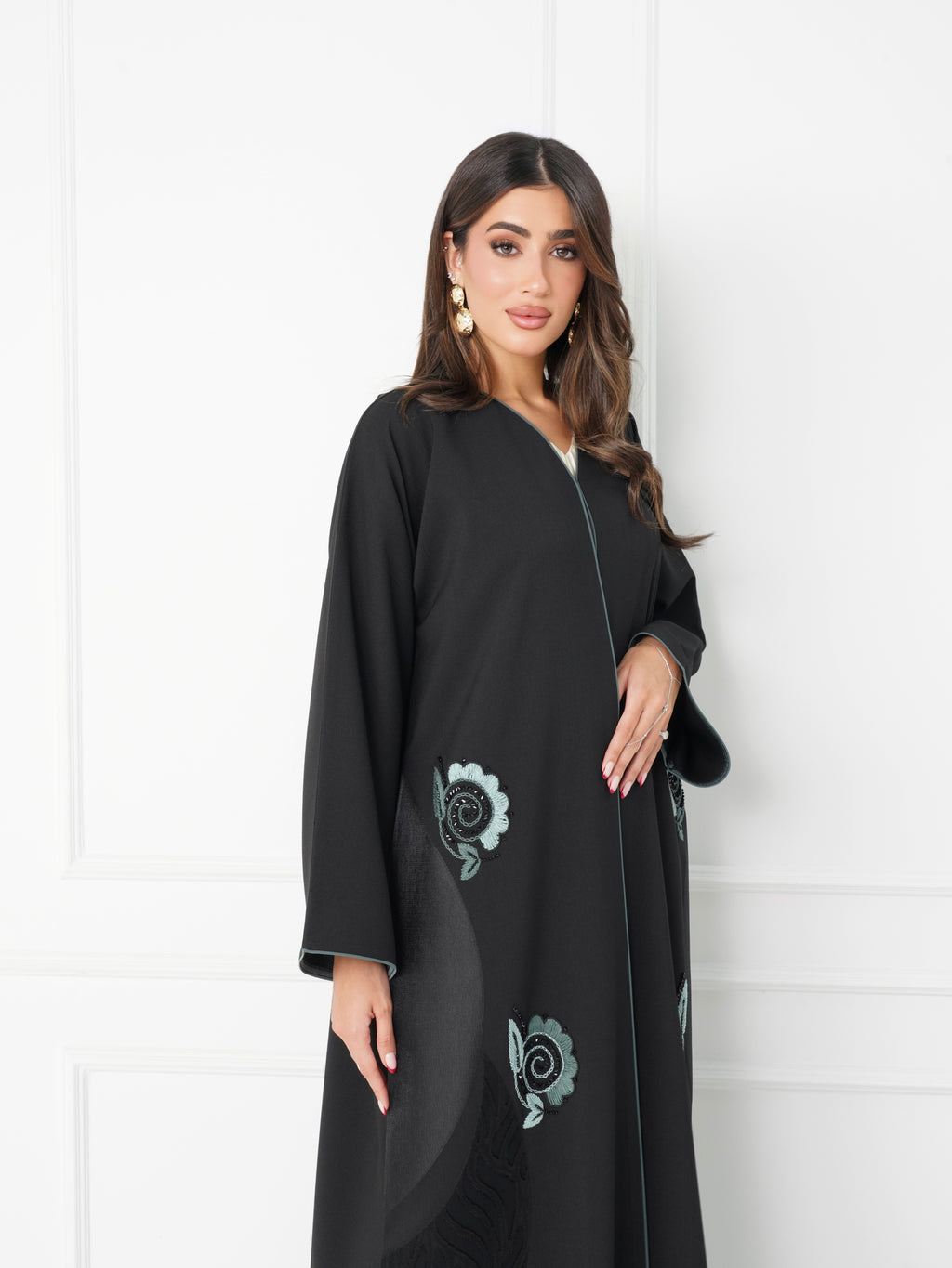 R187 Black Summer collection Abaya Set