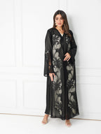 R171  Elegant Black summer wear  Abaya Set