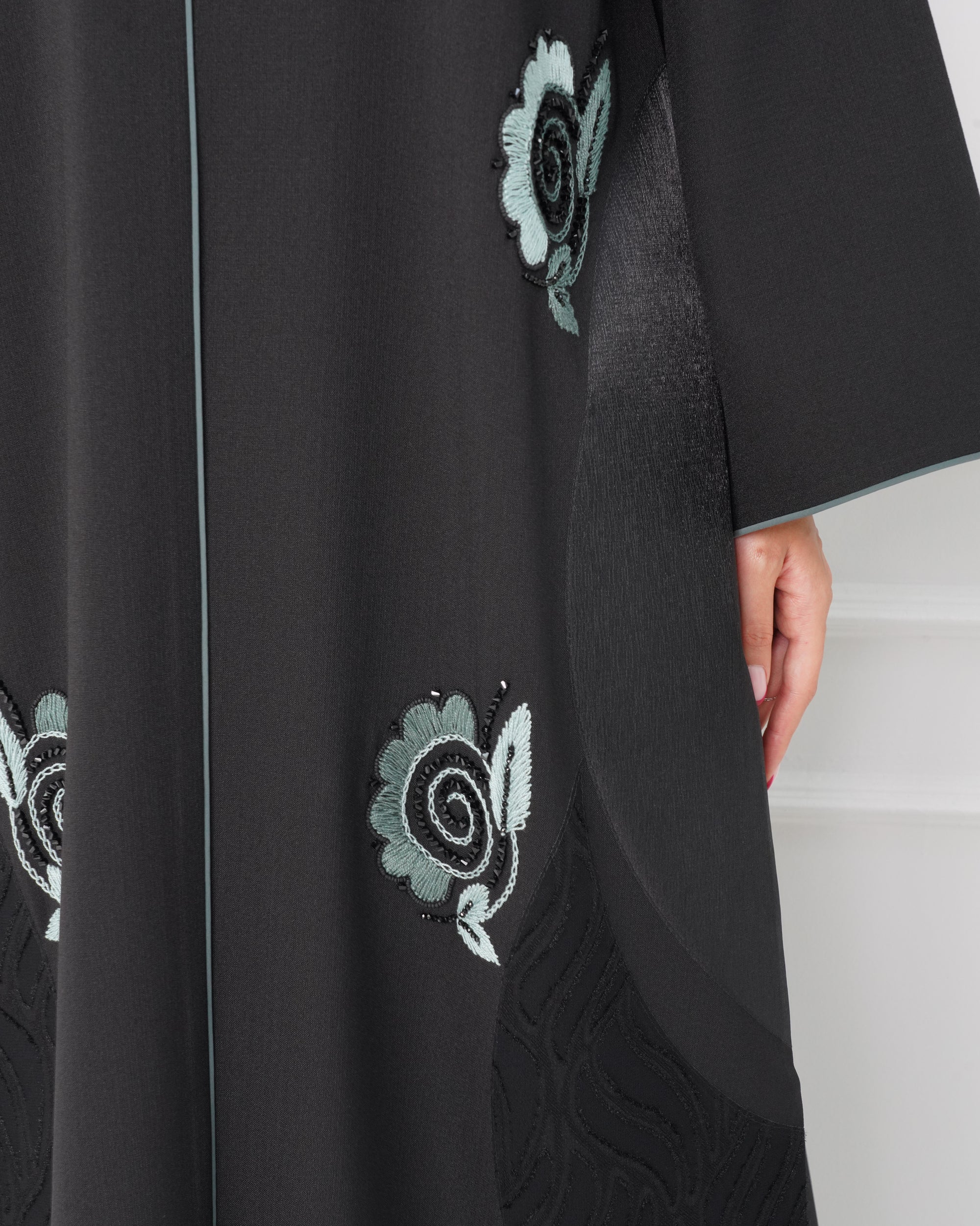 R187 Black Summer collection Abaya Set