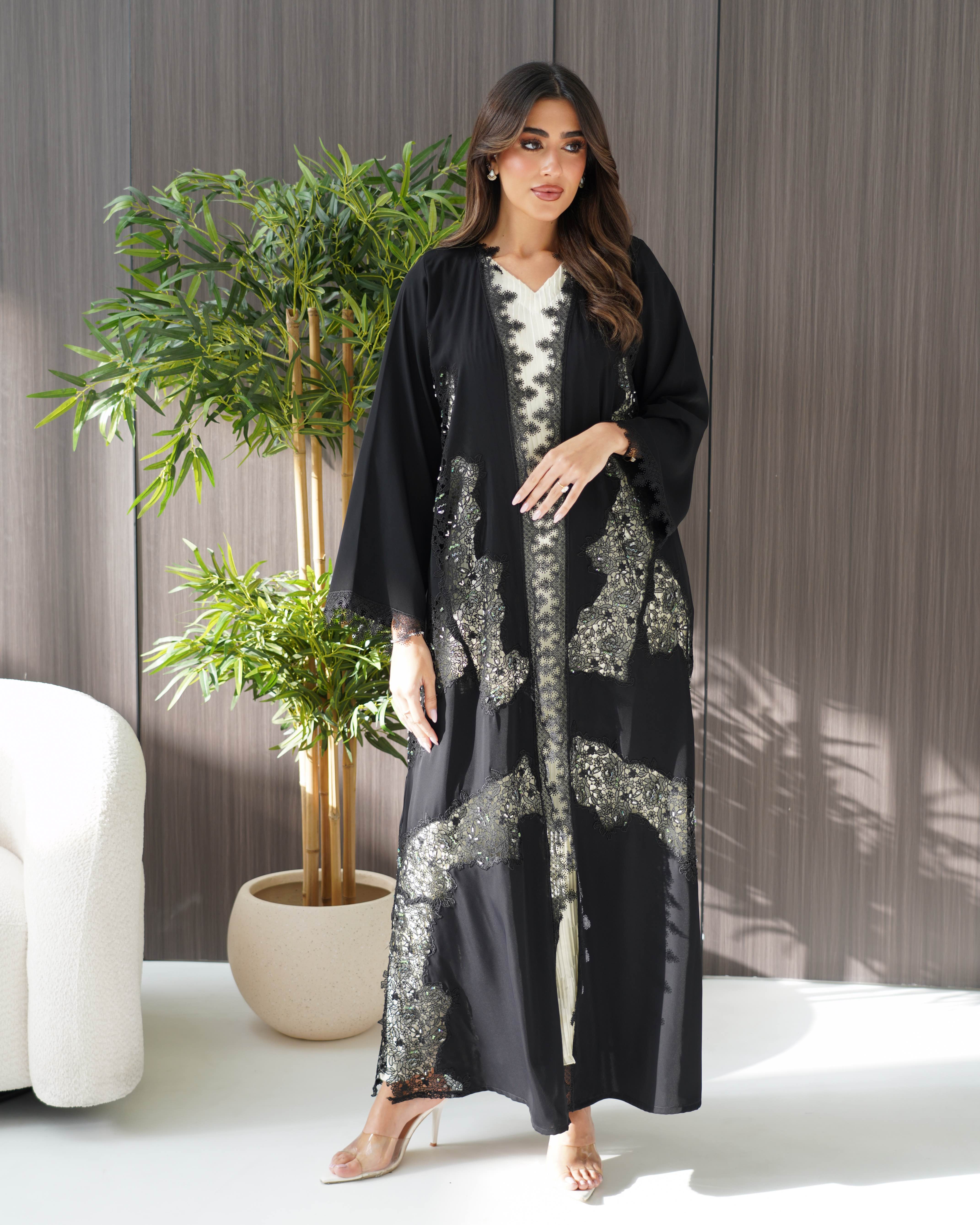 R244Classic Black Summer Abaya collection
