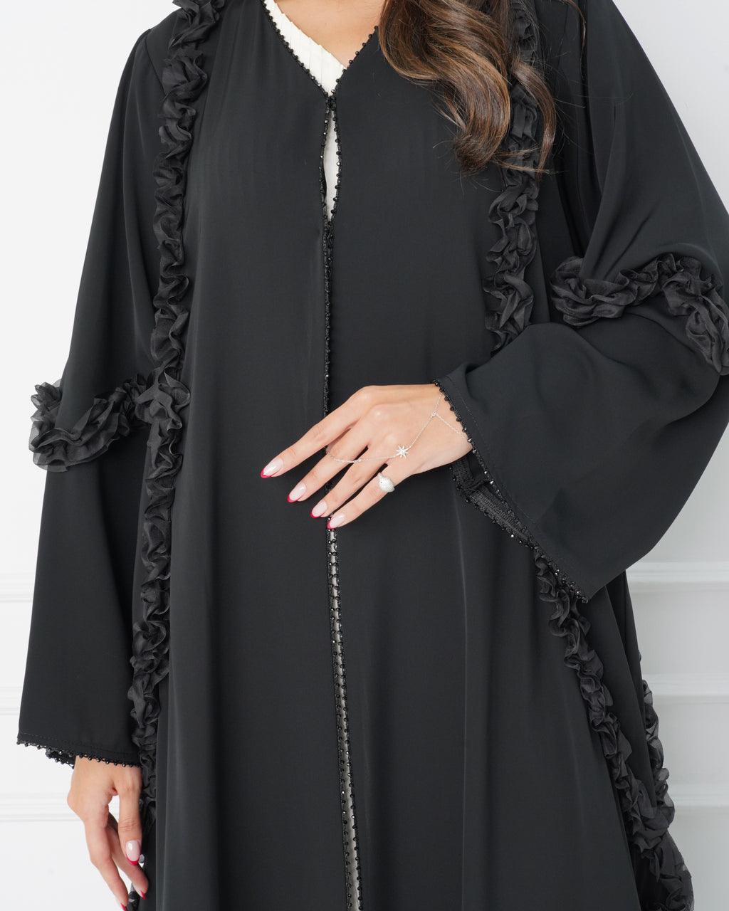 R179 Black Elegant  collection Abaya Set