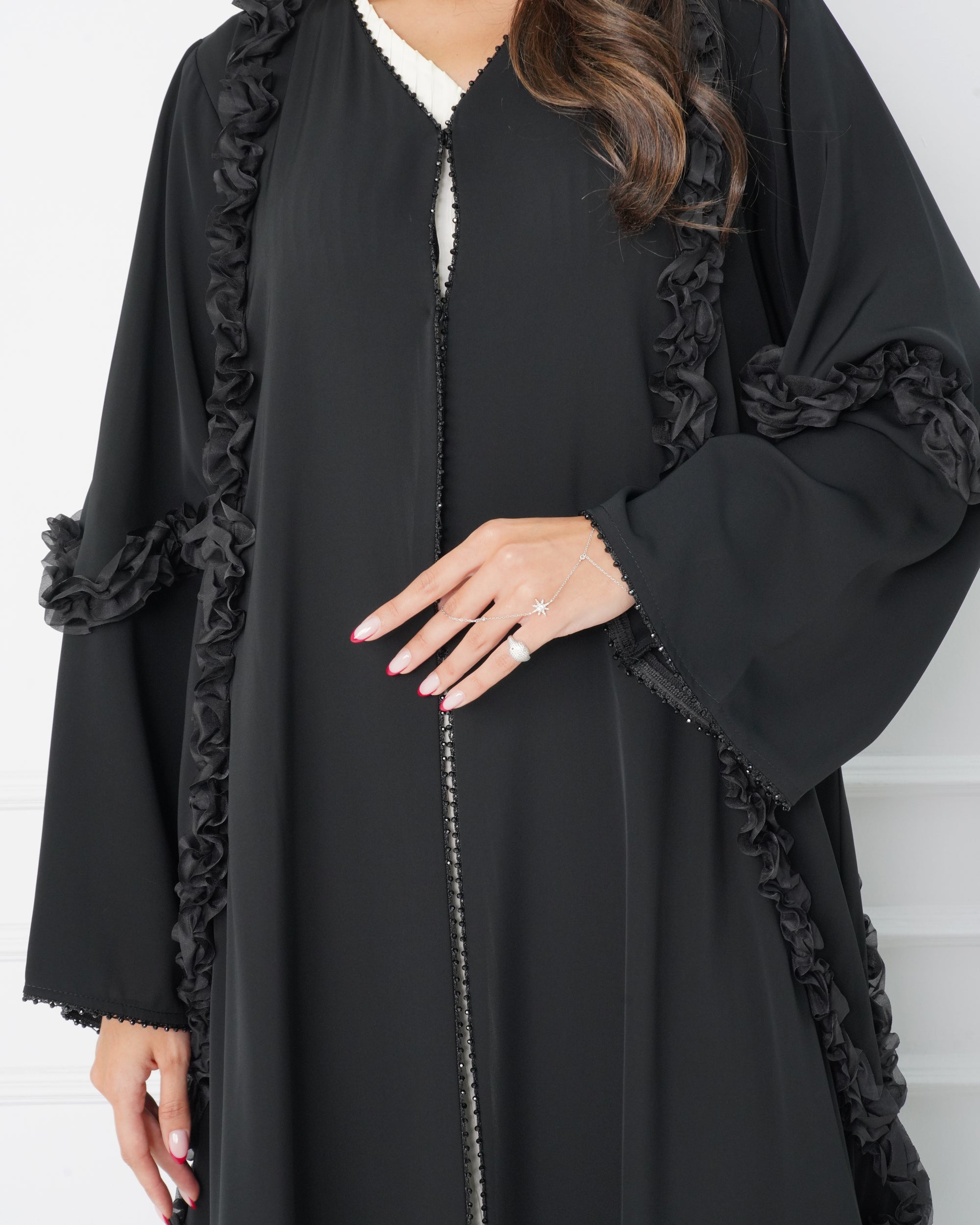 R179 Black Elegant  collection Abaya Set