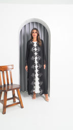 R195 Black elegant  Abaya Set