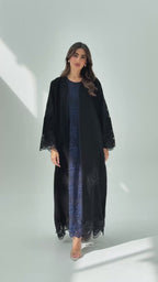 R233 Black Classic Abaya Set