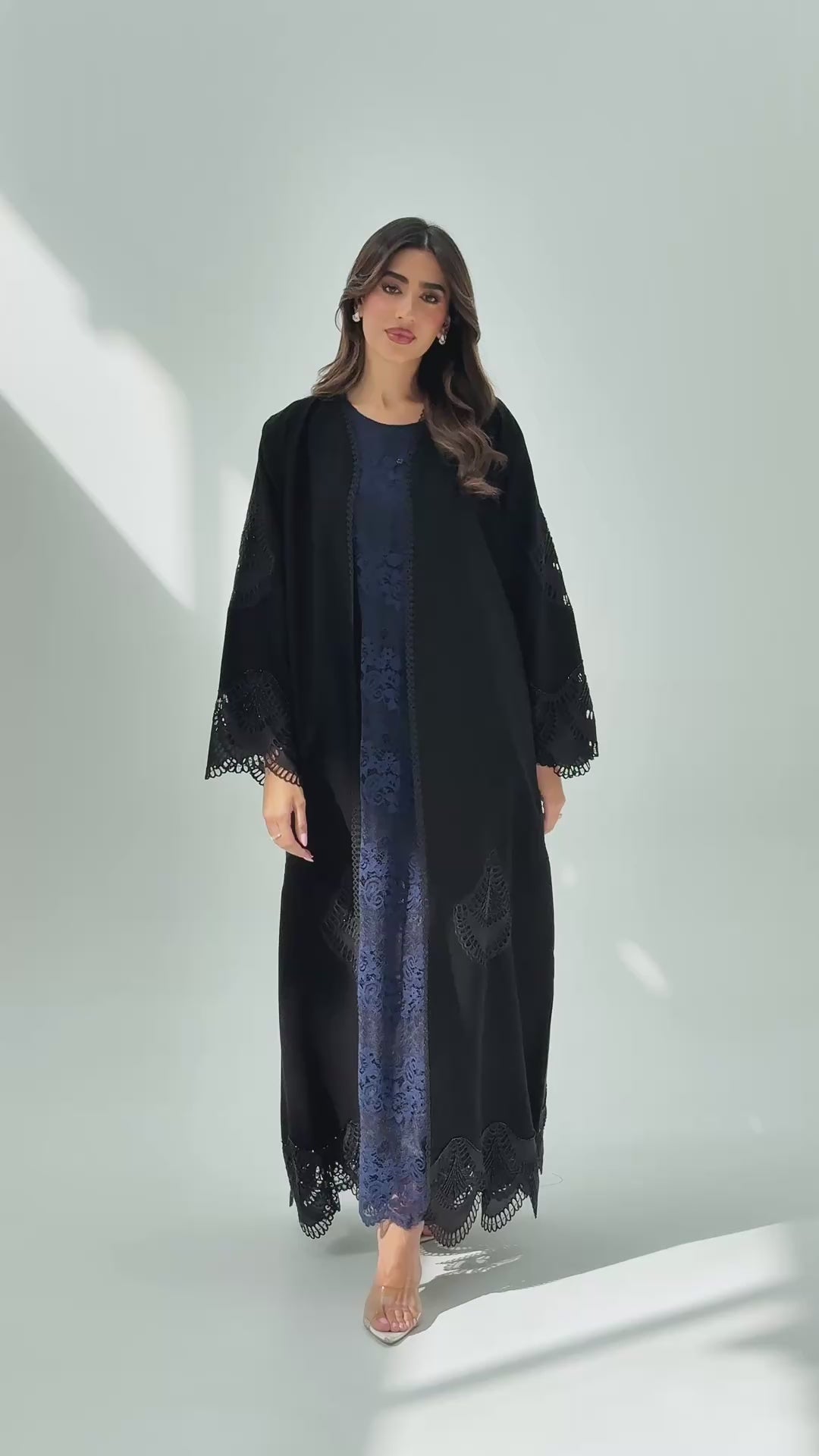R233 Black Classic Abaya Set