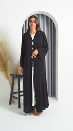 R223 Black Classic  Designer Abaya Set