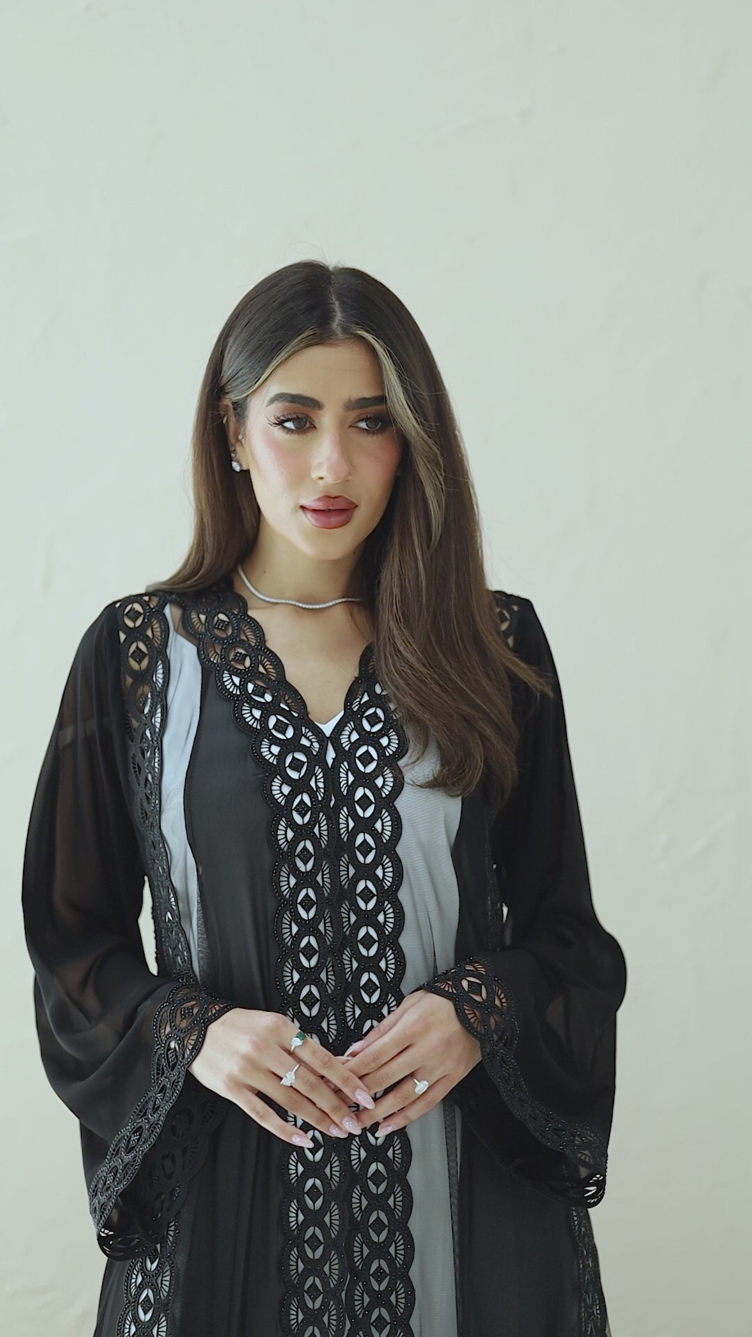R286 | Stylish Korean Chiffon Party Abaya