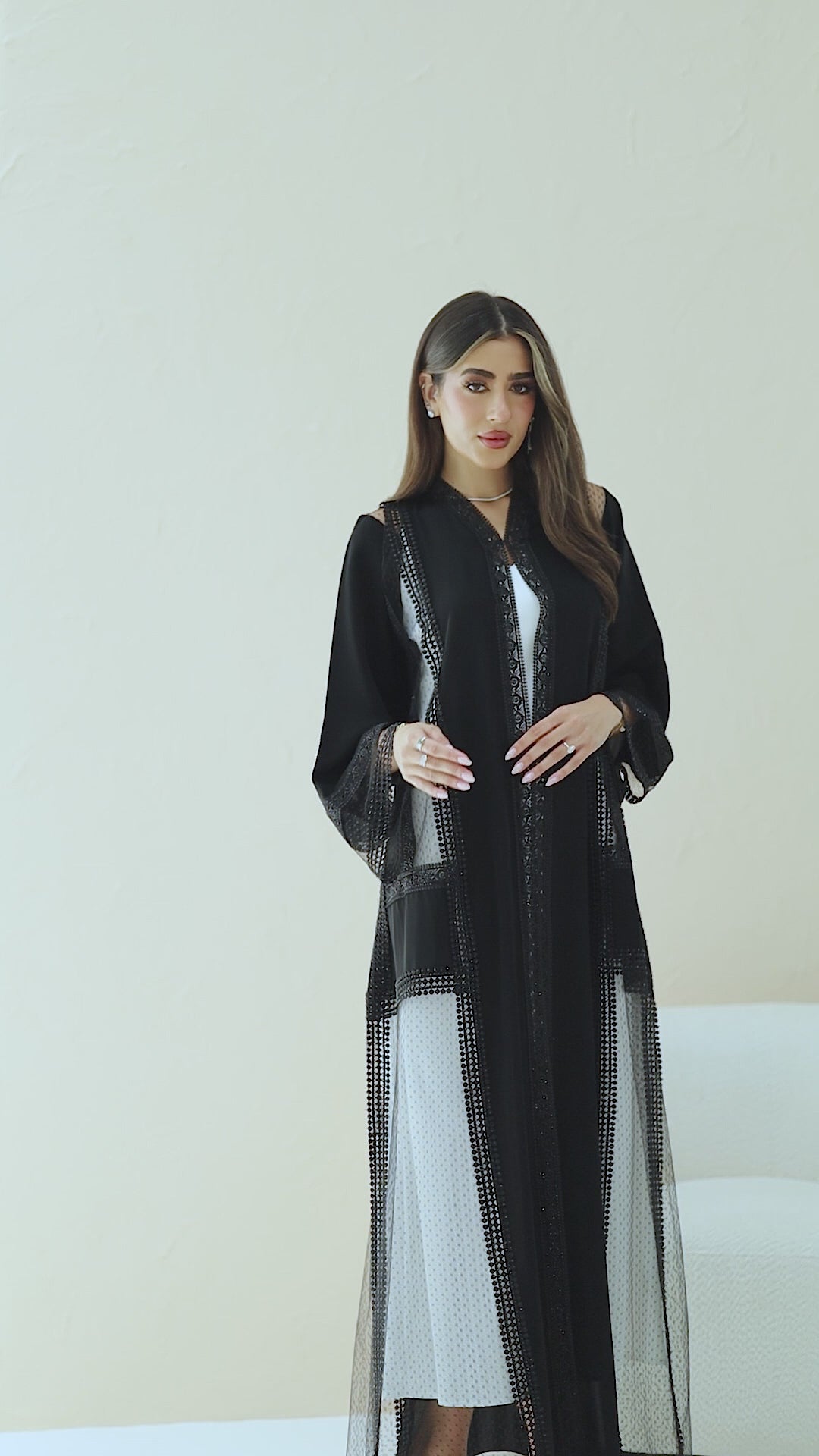 R287 | Premium Korean Nida Diamond Party Abaya