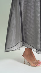 R221 Black wedding and party Designer Abaya Set