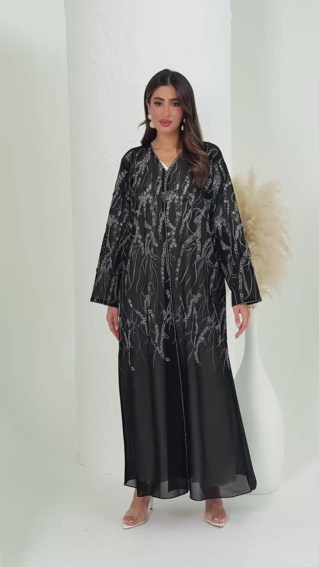 R190 casual Black  Abaya Set
