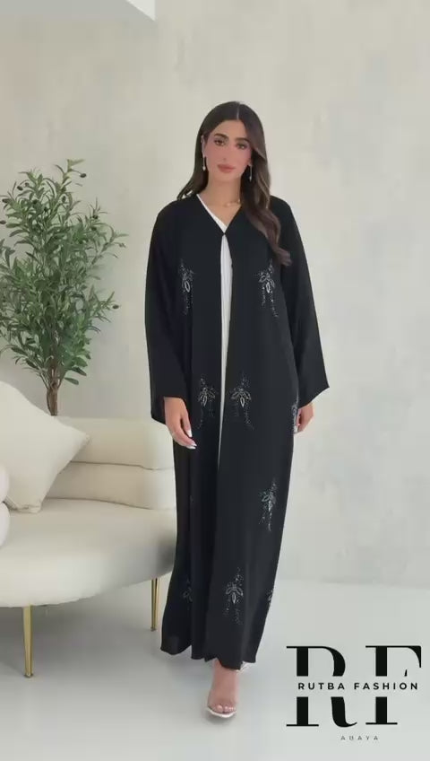 طقم عباية من مجموعة العيد السوداء R048