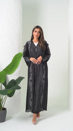 R208  Black  Classic  Abaya Set