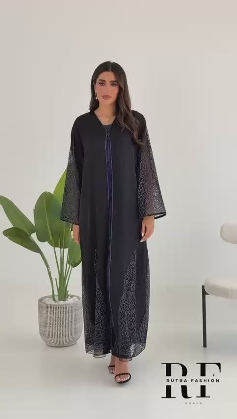 طقم عباية سوداء R038