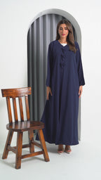 R213 Blue cutting Model Abaya Set