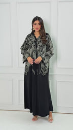 R189 Black Elegant  Summer collection Abaya Set