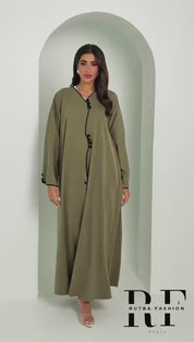 R157  Travel wear Olive  Abaya Set