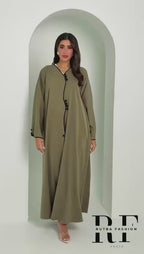 R157  Travel wear Olive  Abaya Set